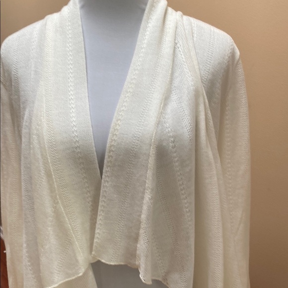 White Draped Cardigan Sweater - Picture 3 of 5